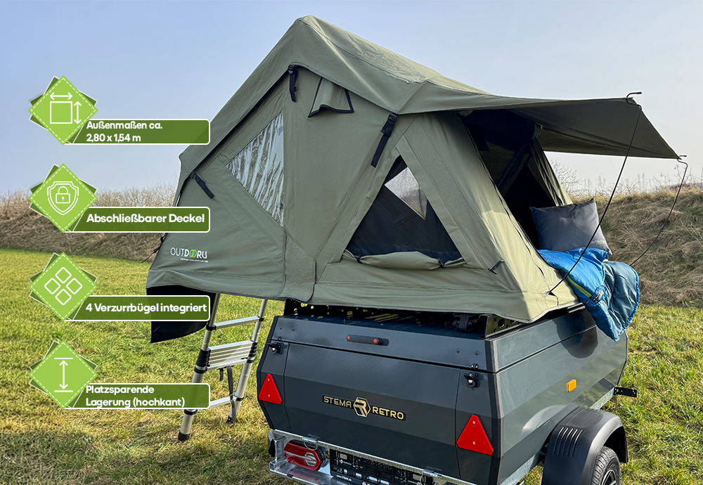 OnSite Pure Dachzelt-Anhänger + Dachzelt Compact